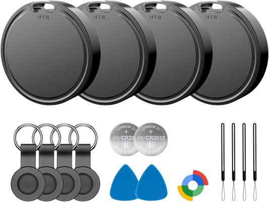 ANDROID SMART TRACKER TAGS - 4 PACK WITH CASES